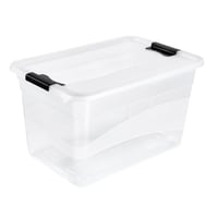 Úložný box keeeper Cornelia s vekom a klipovým uzáverom, 59,5 x 39,5 x 34 cm, 52 l, priehľadný 1