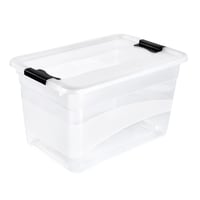 Úložný box keeeper Cornelia s vekom a klipovým uzáverom, 59,5 x 39,5 x 34 cm, 52 l, priehľadný 3