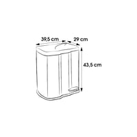 Pedálový kôš na odpadky keeeper Gunnar, 2 nádoby (7 l + 15 l), strieborná farba, neúplná súprava (stav: pozri 2. obrázok) 4