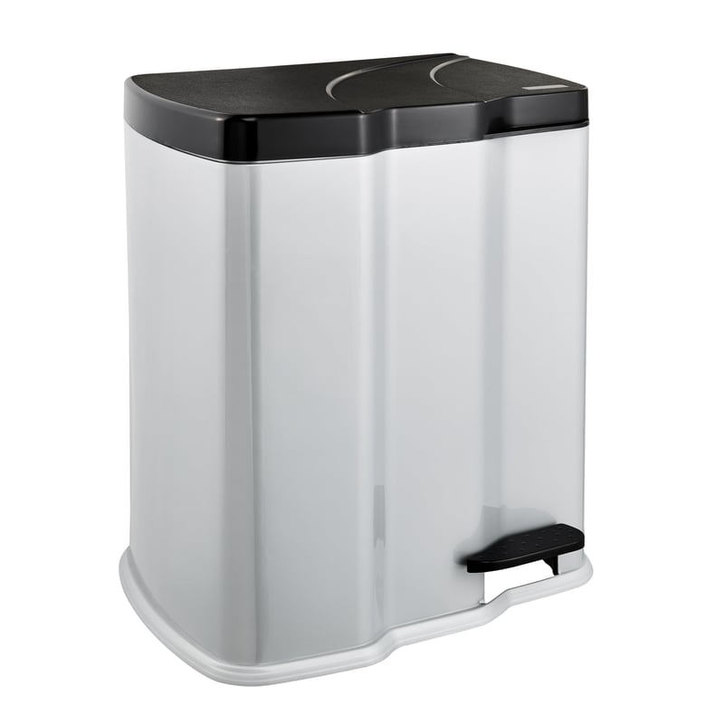 Coș de gunoi cu pedală keeeper Gunnar cu 2 compartimente, 7 l + 15 l, argintiu/antracit, 39,5 x 29 x 43 cm