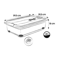 úložný box s kolieskami a uzatvárateľným vekom keeeper Konrad, 59,5 x 39,5 x 18 cm, 28 litrov, priehľadný 2
