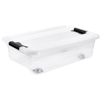 úložný box s kolieskami a uzatvárateľným vekom keeeper Konrad, 59,5 x 39,5 x 18 cm, 28 litrov, priehľadný 3