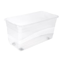 Úložný box keeeper Konrad s kolieskami, vekom a klipovým uzáverom, 2 ks, 79,5 x 39,5 x 41 cm, 83 l, priehľadný 6