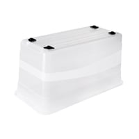 Úložný box keeeper Konrad s kolieskami, vekom a klipovým uzáverom, 2 ks, 79,5 x 39,5 x 41 cm, 83 l, priehľadný 5