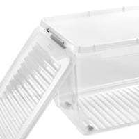 Priehľadný úložný box keeeper Leo 3 s vekom a kolieskami, klipový uzáver, 56 l, 59x38x35,5 cm 6