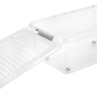Cutie de depozitare cu capac și roți keeeper Leo, 37 L, 59x38x24 cm, Transparent, Cutie cu clipsuri, 5 buc. 6