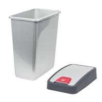 Kôš na odpadky keeeper Magne Premium s výklopným vekom, Soft Touch, 45 l, strieborný 3
