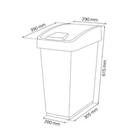 Kôš na odpadky keeeper Magne Premium s výklopným vekom, Soft Touch, 45 l, strieborný 2