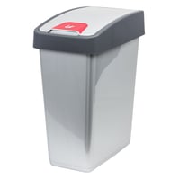 Kôš na odpadky keeeper Magne Premium s výklopným vekom, Soft Touch, 45 l, strieborný 1