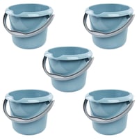 keeeper Mika Nordic Blue kanta s ugrađenom mjernom skalom i ergonomskom ručkom, 5 L, set od 5 komada 1
