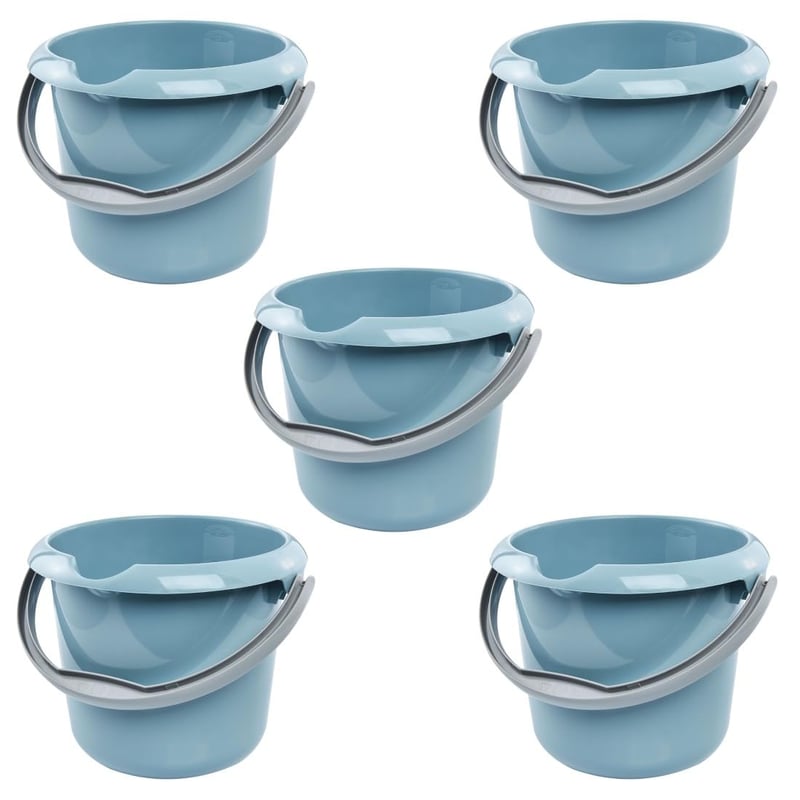 keeeper Mika Nordic Blue kanta s ugrađenom mjernom skalom i ergonomskom ručkom, 5 L, set od 5 komada