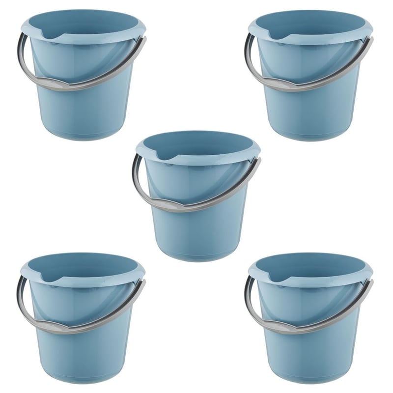 Vedro keeeper Mika s odmernou stupnicou a ergonomickou rukoväťou, 10 l, 5 ks, Nordic Blue
