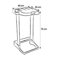 stojan na odpadkové vrecia keeeper Modular 100 l, strieborná a antracitová farba, pre systém OKT Modular 3