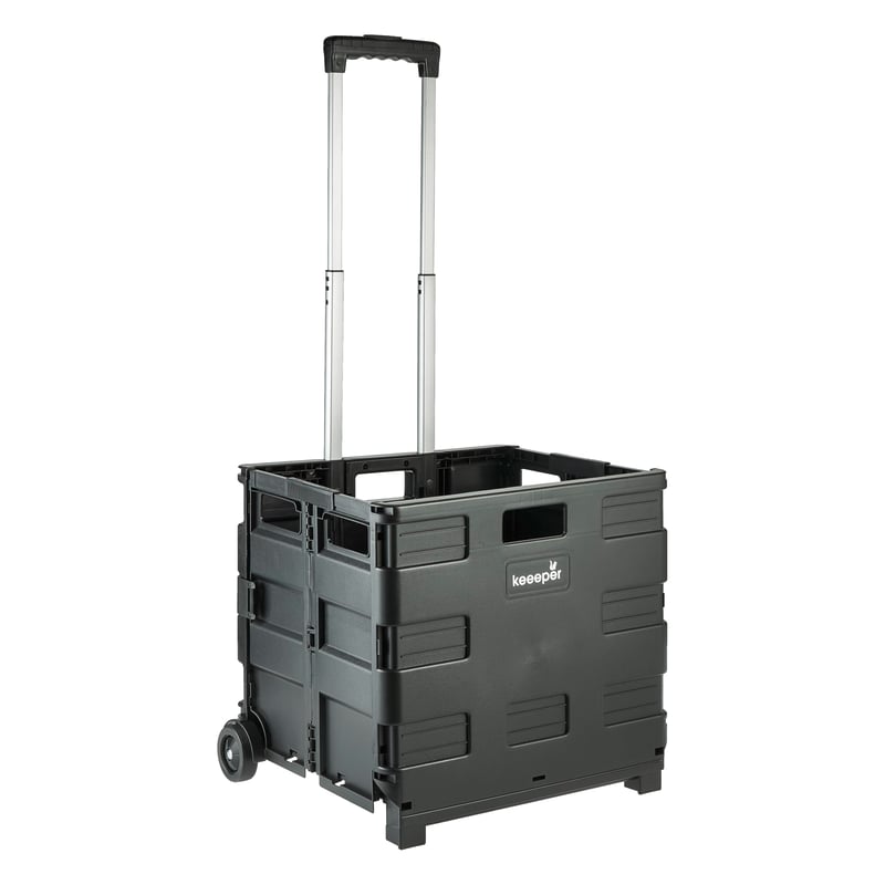 keeeper Olli sklopiva kolica za kupovinu, 65 l, nosivost 35 kg, lagani kotači, crna