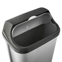 keeeper Rasmus kanta za smeće s poklopcem na ljuljanje, 50 litara, plastična, srebrna, za kupaonicu i kuhinju 7