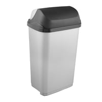 keeeper Rasmus kanta za smeće s poklopcem na ljuljanje, 50 litara, plastična, srebrna, za kupaonicu i kuhinju 4