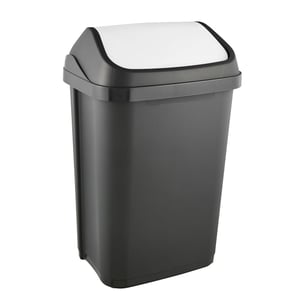 Coș de gunoi cu capac basculant keeeper Swantje, 25 litri, gri grafit, coș de gunoi cu capac pentru casă