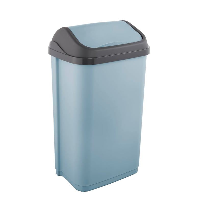 Odpadkový kôš s výklopným vekom keeeper Swantje, 50 l, Nordic Blue, 38,5 x 29 x 66 cm