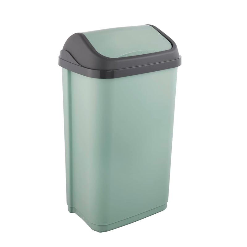 Coș de gunoi cu capac basculant keeeper Swantje, 50 L, Nordic Green, 38,5 x 29 x 66 cm