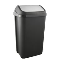 Coș de gunoi keeeper Swantje cu capac basculant, 50 l, gri grafit 1