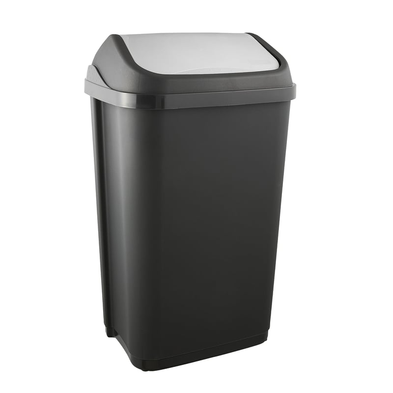 Coș de gunoi keeeper Swantje cu capac basculant, 50 l, gri grafit