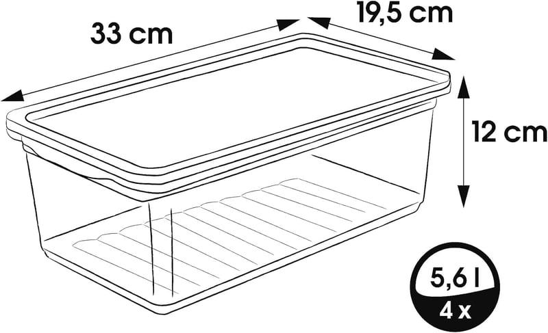 keeeper Tároló Doboz Szellőzőrendszerrel 4 db 5,6 L Átlátszó Bea - Set: 4x 5,6 L, Transparent
