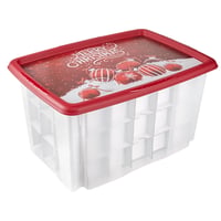 Úložný box keeeper Wika s vianočným motívom a vekom, červený, 55x39,5x29,5 cm, 45 l, stohovateľný 5