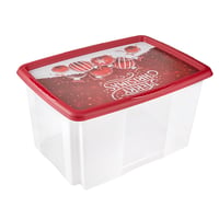 Úložný box keeeper Wika s vianočným motívom a vekom, červený, 55x39,5x29,5 cm, 45 l, stohovateľný 3