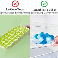 KEELYY 60 ks opakovane použiteľné kocky ľadu, plast bez obsahu BPA, viacfarebné, na chladenie nápojov, súprava kociek ľadu na párty 7