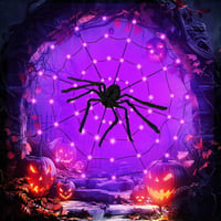 KEELYY 80 LED Pókháló Fényfüzér Halloween Dekoráció Kültéri Beltéri 1