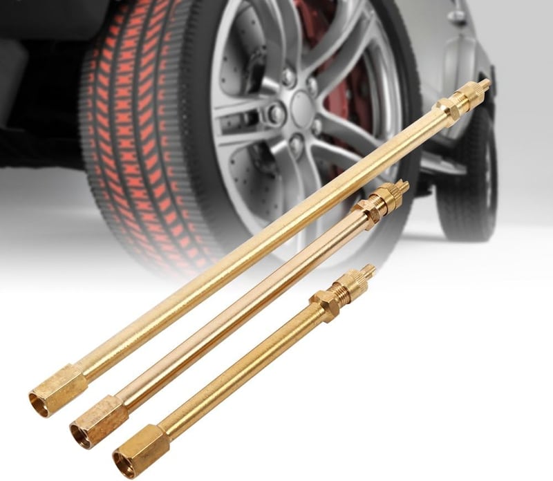Keenso 100mm Sárgaréz Gumiabroncs Szelep Hosszabbító Adapter Motorkerékpárhoz Biciklhez