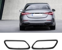 Keenso autó kipufogó végcső trim, C Class W206 fényes fekete, 1 pár 4