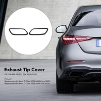 Keenso autó kipufogó végcső trim, C Class W206 fényes fekete, 1 pár 2