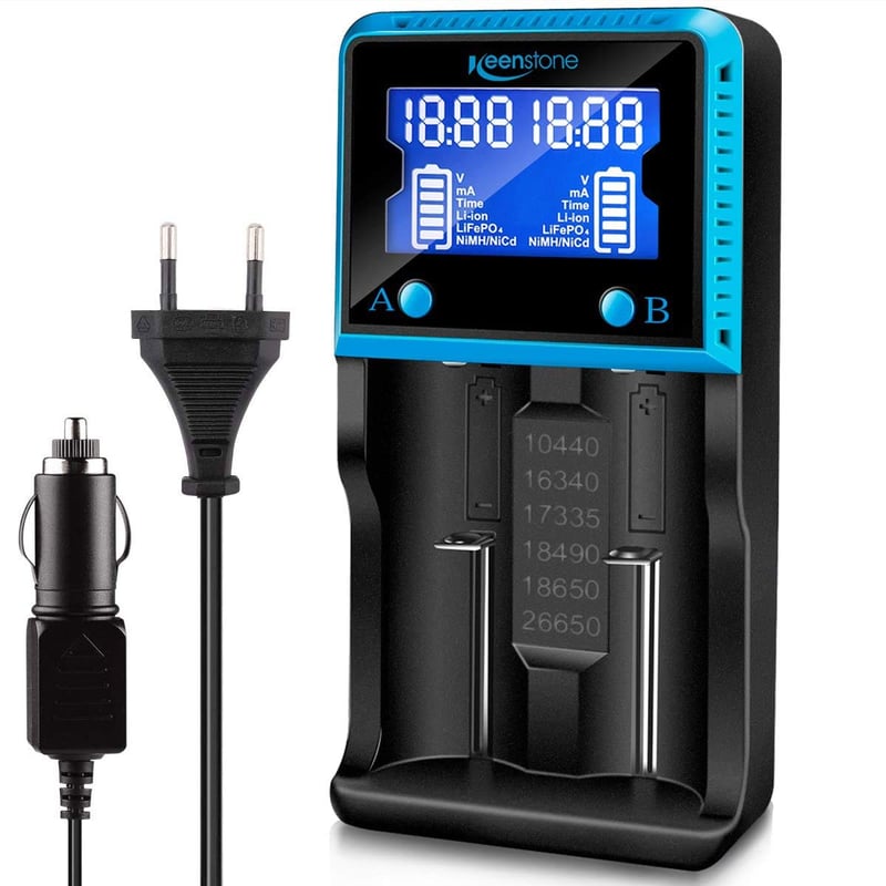 Univerzálna inteligentná nabíjačka batérií Keenstone pre 18650, AA, AAA s LCD displejom, pre Ni-MH, Ni-CD, Li-Ion, LiFePO4, IMR, 10440, 14500, 16340, 26650