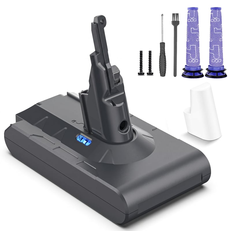 Náhradná batéria Keenstone 8000 mAh pre vysávač Dyson V8 SV10 Absolute Animal Motorhead Fluffy s 2 filtrami