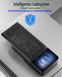 Încărcător universal de acumulatori Keenstone cu 2 sloturi și ecran LCD, pentru NI-MH, NI-CD, AA, AAA, Li-Ion, LiFePO4, IMR, 18650, 26650, 14500, 10440, RCR123, încărcare rapidă 6