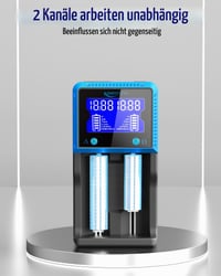Încărcător universal de acumulatori Keenstone cu 2 sloturi și ecran LCD, pentru NI-MH, NI-CD, AA, AAA, Li-Ion, LiFePO4, IMR, 18650, 26650, 14500, 10440, RCR123, încărcare rapidă 3