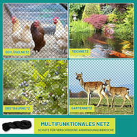 KEEPAA Ochranná sieť proti vtákom čierna 15x15 m – Záhradná sieť z nylonu odolná proti roztrhnutiu s okami 2,5x2,5 cm, ochrana záhrady, jazierka a balkóna 3