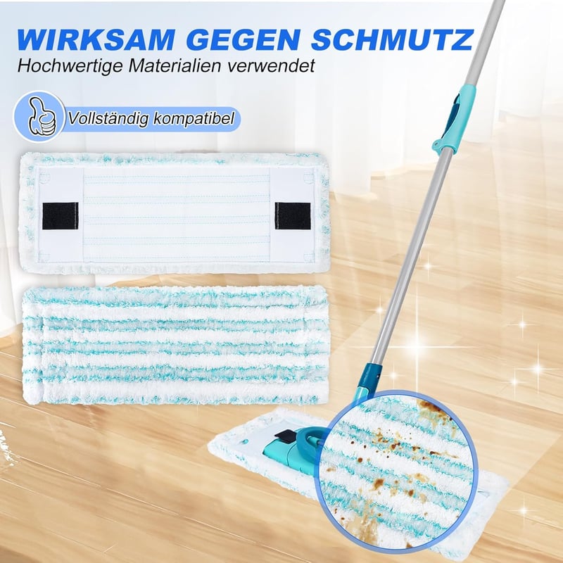 KEEPOW 6db Mikroszálas Felmosófej Leifheit Clean Twist M Ergo Micro Duo Felmosóhoz - Csempére, Parkettára, Laminált Padlóra