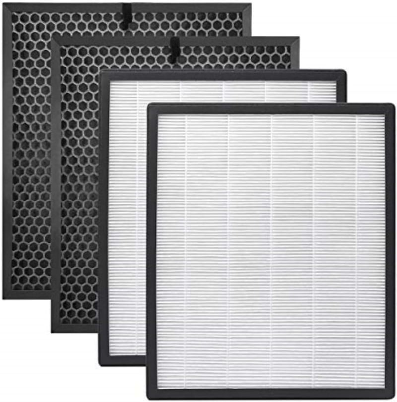 KEEPOW Cserefilter Szett Levoit LV-PUR131 Légtisztítóhoz - 2 HEPA + 2 Aktív Szén Szűrő, PM2.5 Részecskeszűrés, LV-PUR131S Kompatibilis