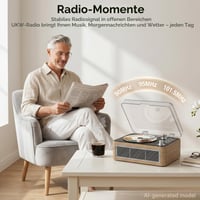 Prenosné Bluetooth CD rádio Kegaudio v retro dizajne, dubové prevedenie 5