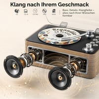 Prenosné Bluetooth CD rádio Kegaudio v retro dizajne, dubové prevedenie 2