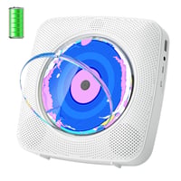 Prenosný CD prehrávač Kegaudio s Bluetooth reproduktorom, rádiom, diaľkovým ovládaním, USB/AUX pripojením, výstupom na slúchadlá, protiprachovým krytom, možnosťou montáže na stenu 1