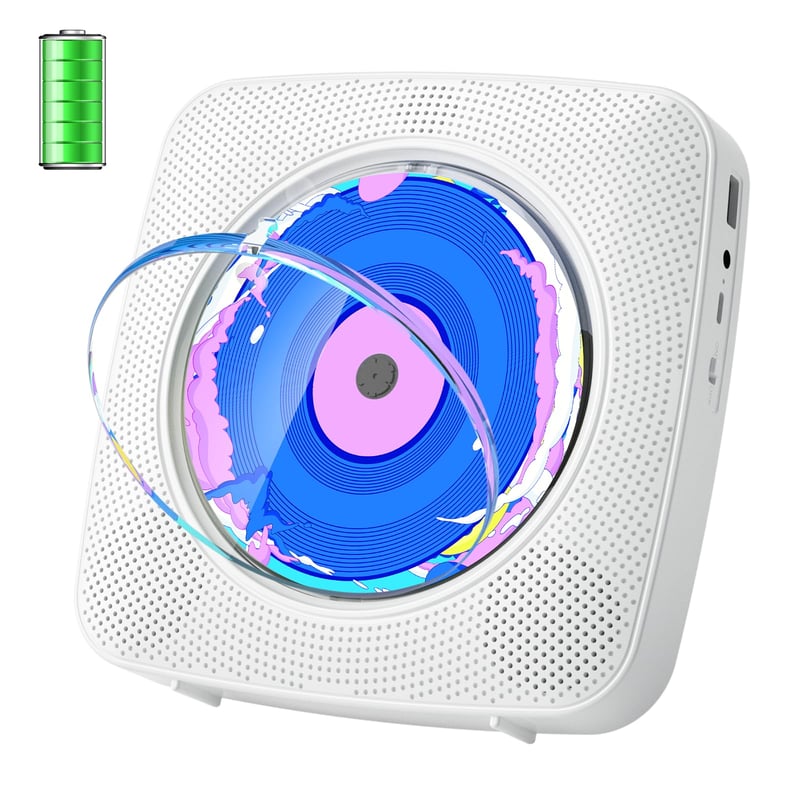 Prenosný CD prehrávač Kegaudio s Bluetooth reproduktorom, rádiom, diaľkovým ovládaním, USB/AUX pripojením, výstupom na slúchadlá, protiprachovým krytom, možnosťou montáže na stenu