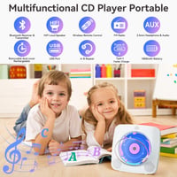 Prenosný CD prehrávač Kegaudio s Bluetooth reproduktorom, rádiom, diaľkovým ovládaním, USB/AUX pripojením, výstupom na slúchadlá, protiprachovým krytom, možnosťou montáže na stenu 2