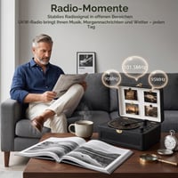 Prenosné CD rádio Kegaudio s funkciou Bluetooth, retro dizajn, čierne 5