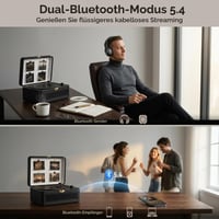 Prenosné CD rádio Kegaudio s funkciou Bluetooth, retro dizajn, čierne 3