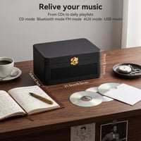 Prenosné CD rádio Kegaudio s funkciou Bluetooth, retro dizajn, čierne 6