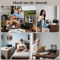 Prenosné CD rádio Kegaudio s funkciou Bluetooth, retro dizajn, čierne 8