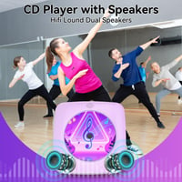 Prenosné CD rádio Kegaudio s Bluetooth reproduktorom - Kompaktný stolný hudobný prehrávač vo fialovej farbe 4